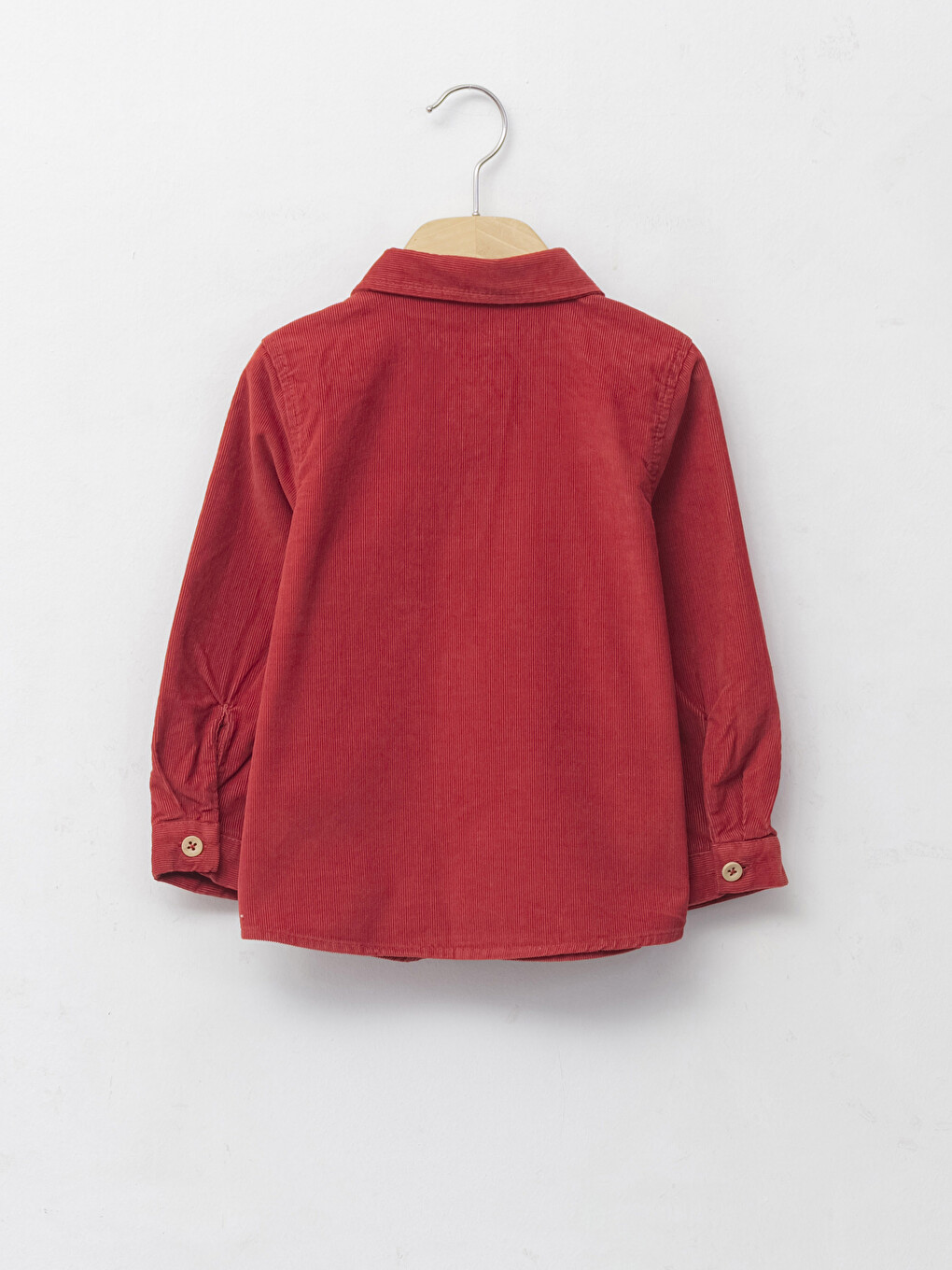 Basic Long Sleeve Velvet Baby Boys' Shirt-1