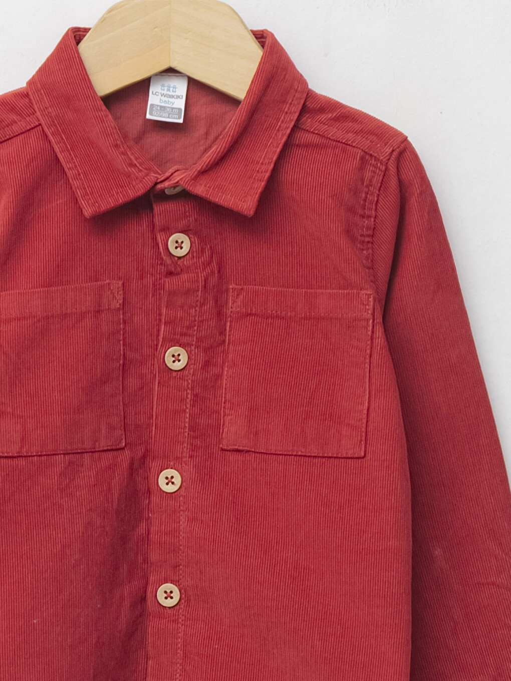 Basic Long Sleeve Velvet Baby Boys' Shirt-2