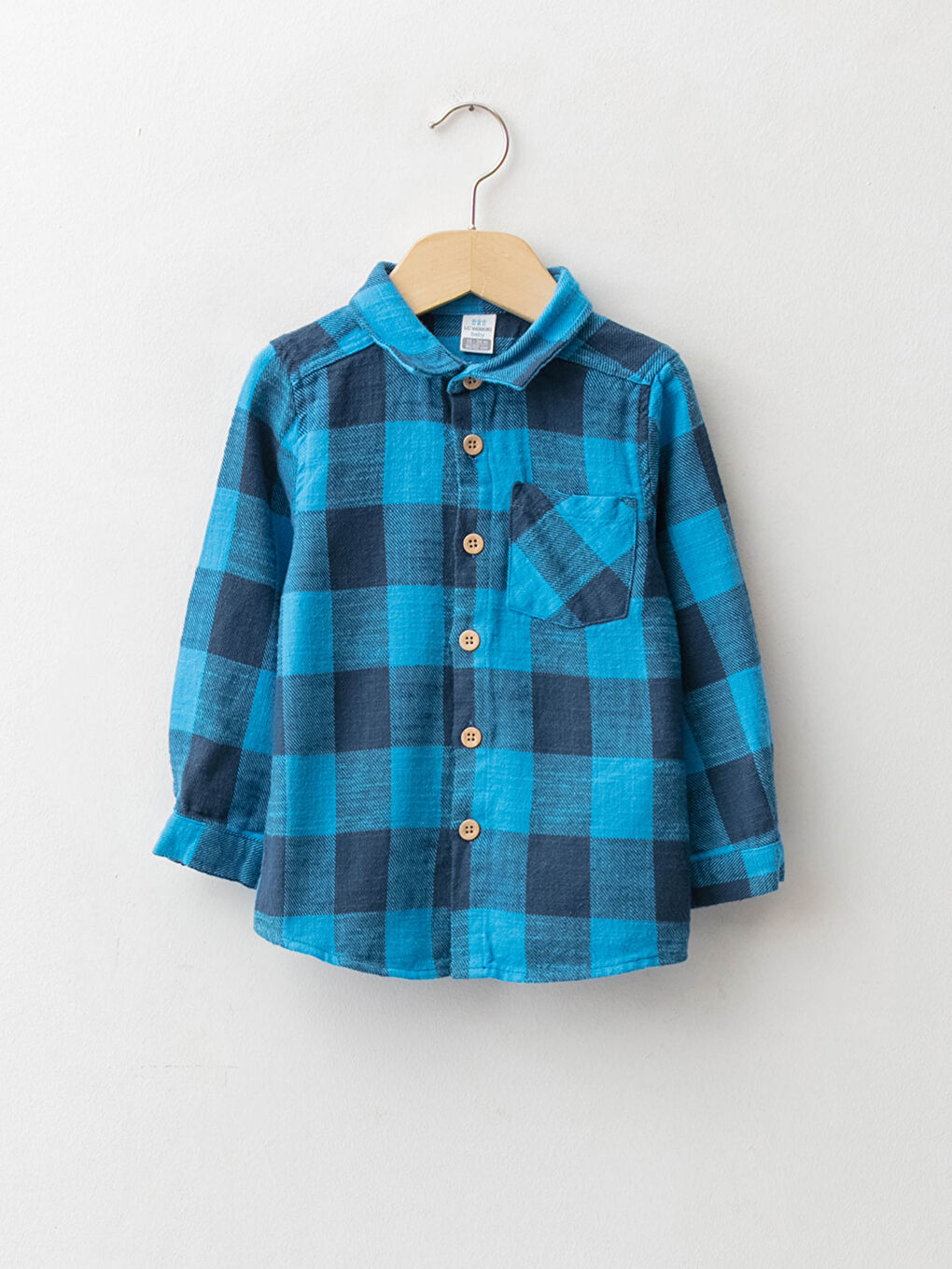 Chemise Bébé Garçon en Coton à Carreaux et Manches Longues