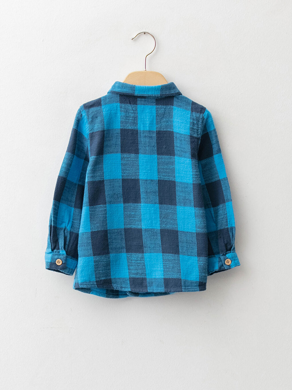 Chemise Bébé Garçon en Coton à Carreaux et Manches Longues-1