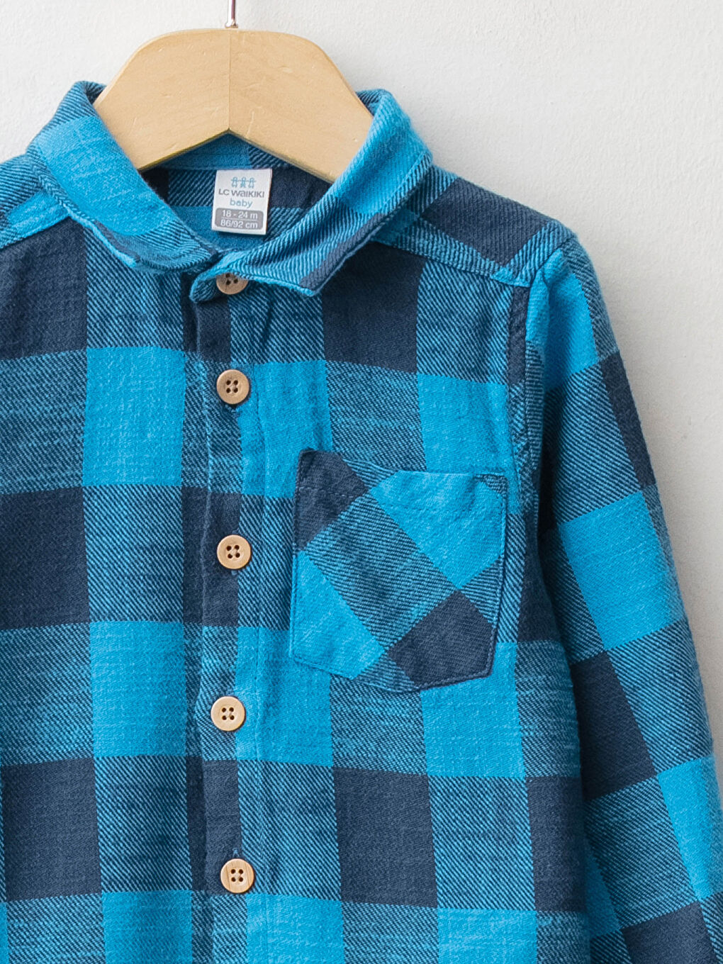 Chemise Bébé Garçon en Coton à Carreaux et Manches Longues-2