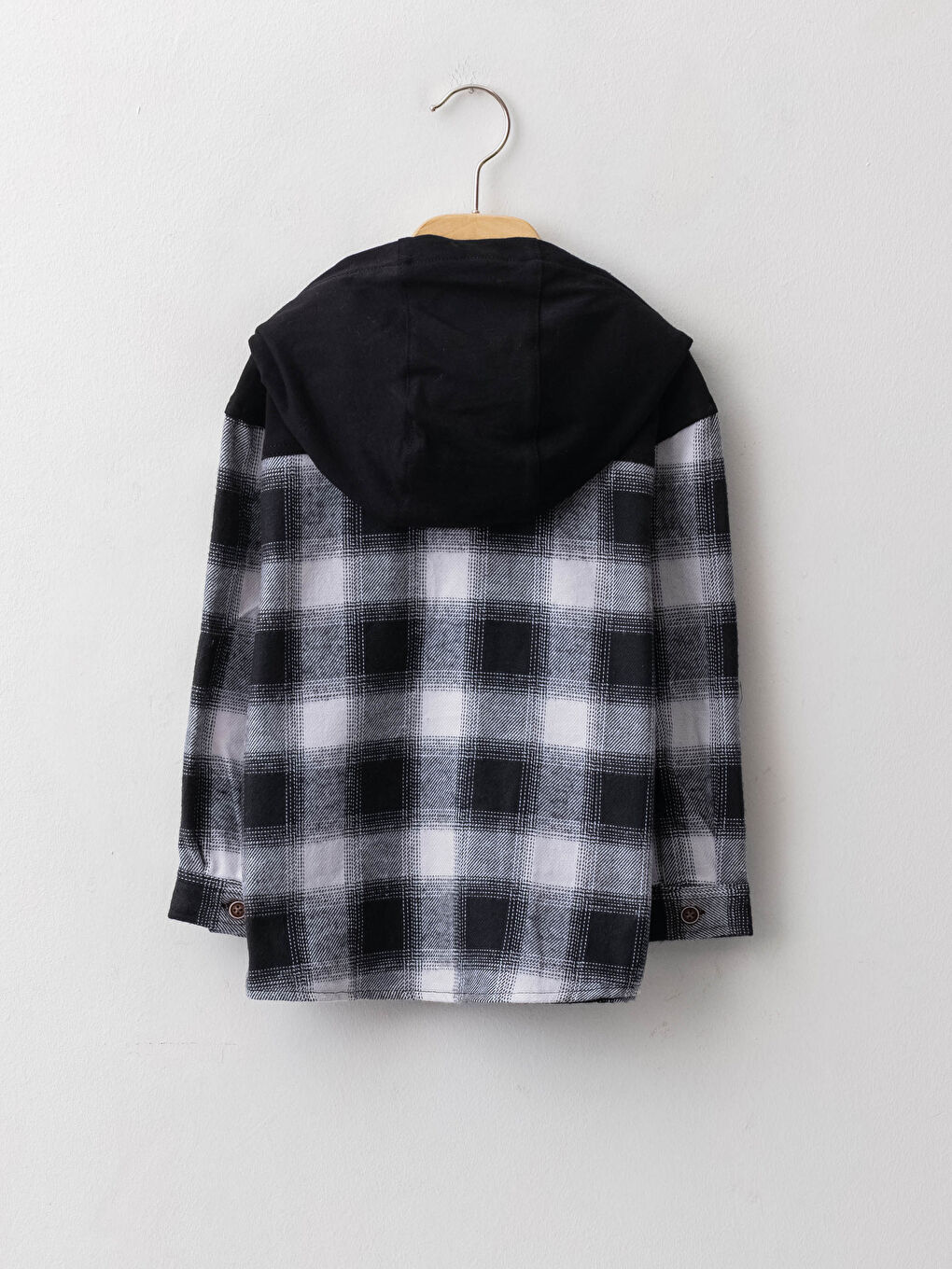 Hooded Long Sleeve Plaid Patterned Cotton Baby Boys' Lumberjack Shirt-1