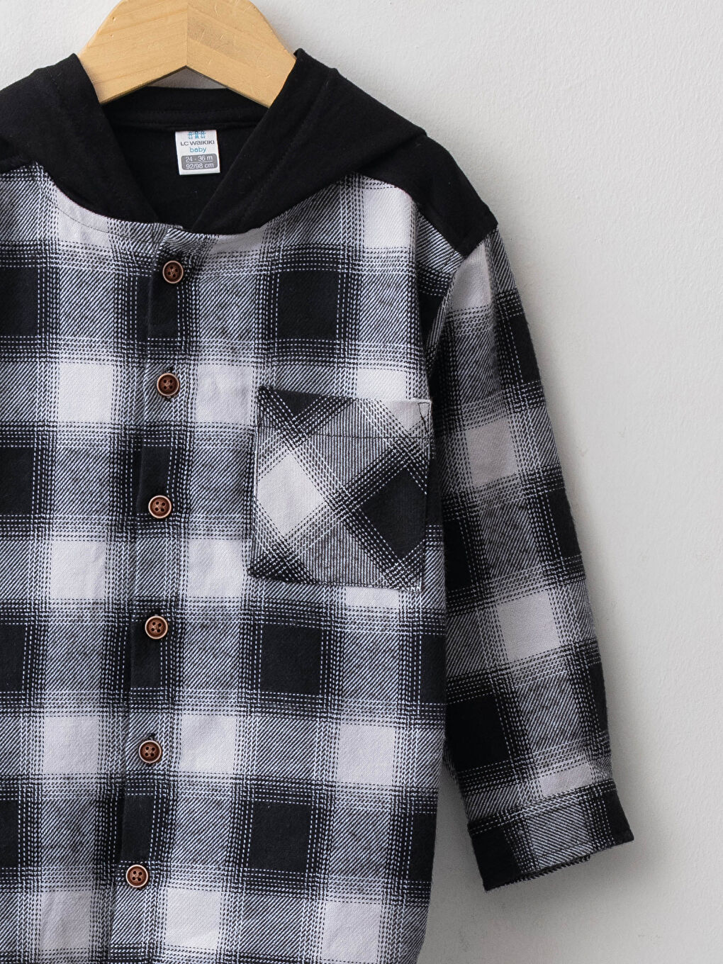 Hooded Long Sleeve Plaid Patterned Cotton Baby Boys' Lumberjack Shirt-2