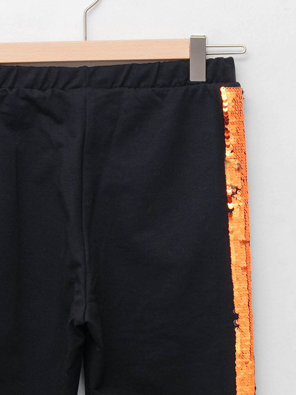 LCW Kids Elastic Waist Embroidered Sequins Embroidered Cotton Girls' Ankle-Length Leggings -W16786Z4-CVL