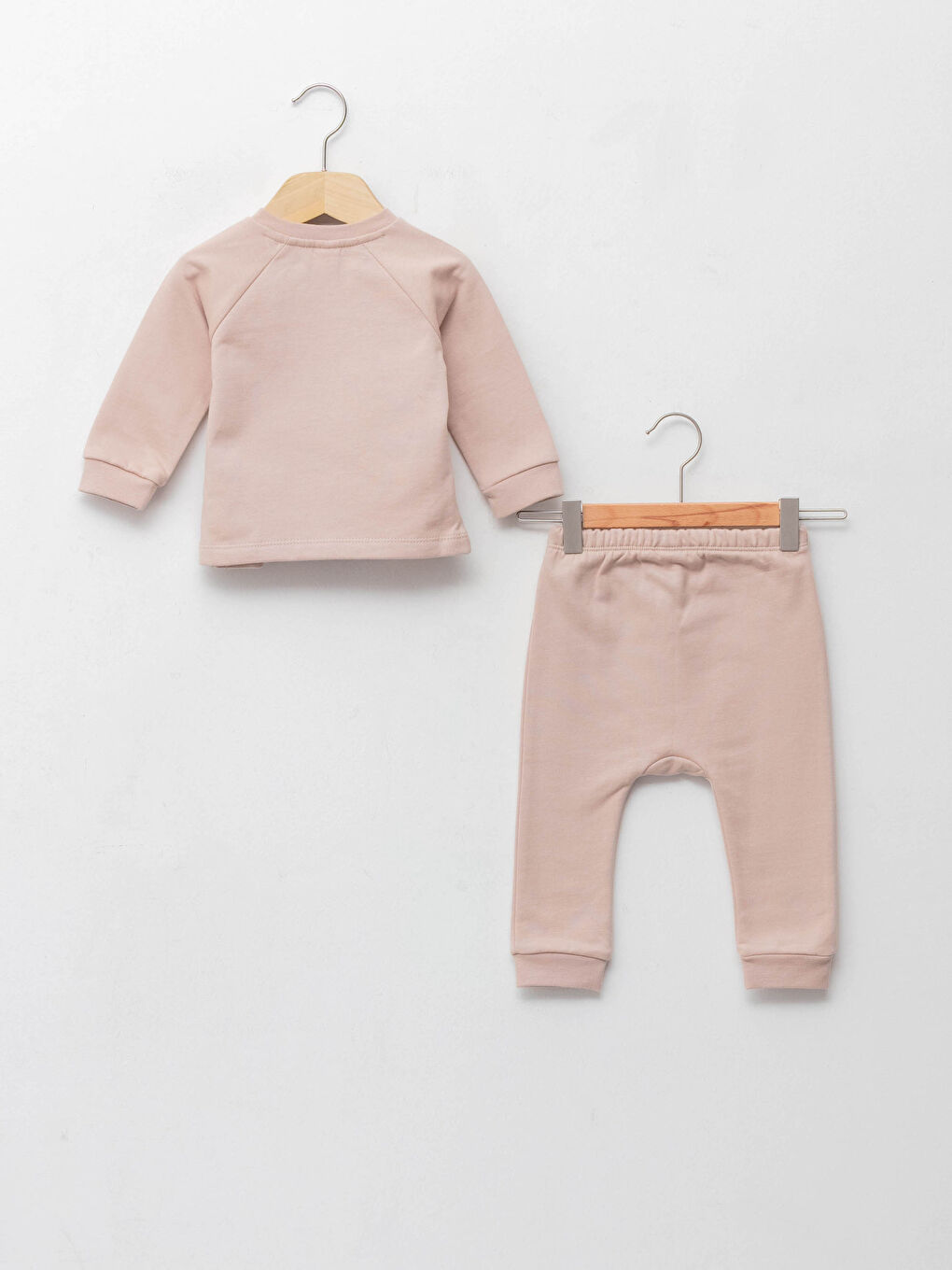 Crew Neck Long Sleeve Printed Baby Boy Cardigan and Trousers 2-Pack Set-1