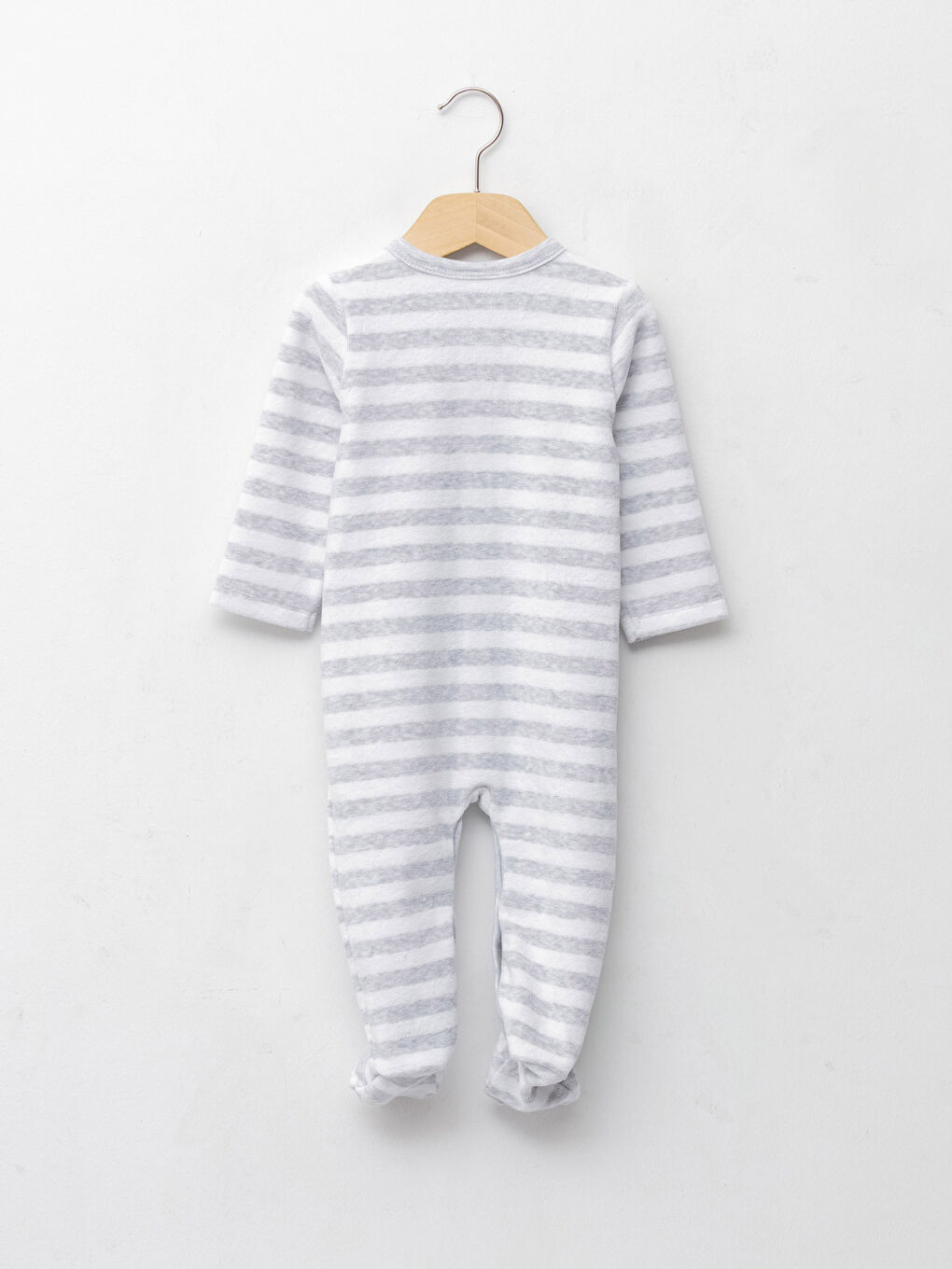 V Neck Long Sleeve Striped Baby Boy Rompers-1