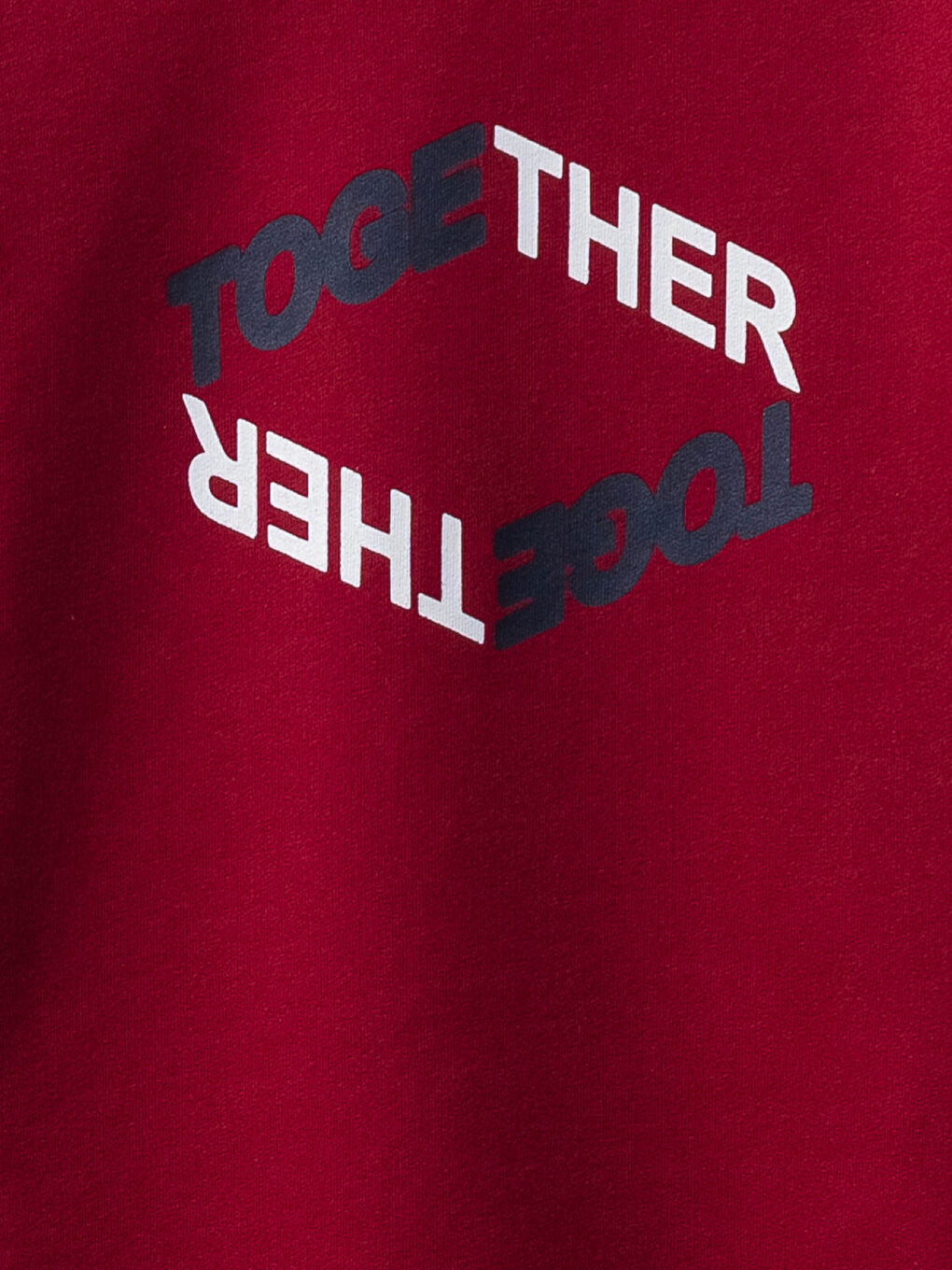 Bordo Bisiklet Yaka Baskılı Uzun Kollu Erkek Çocuk Sweatshirt-2