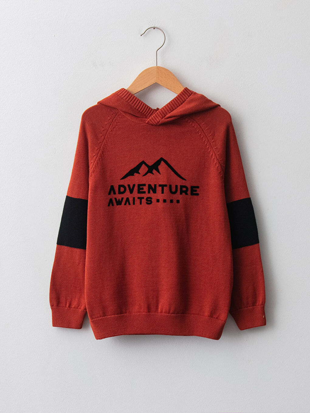 Hooded Printed Long Sleeve Boy Thin Knitwear Sweater