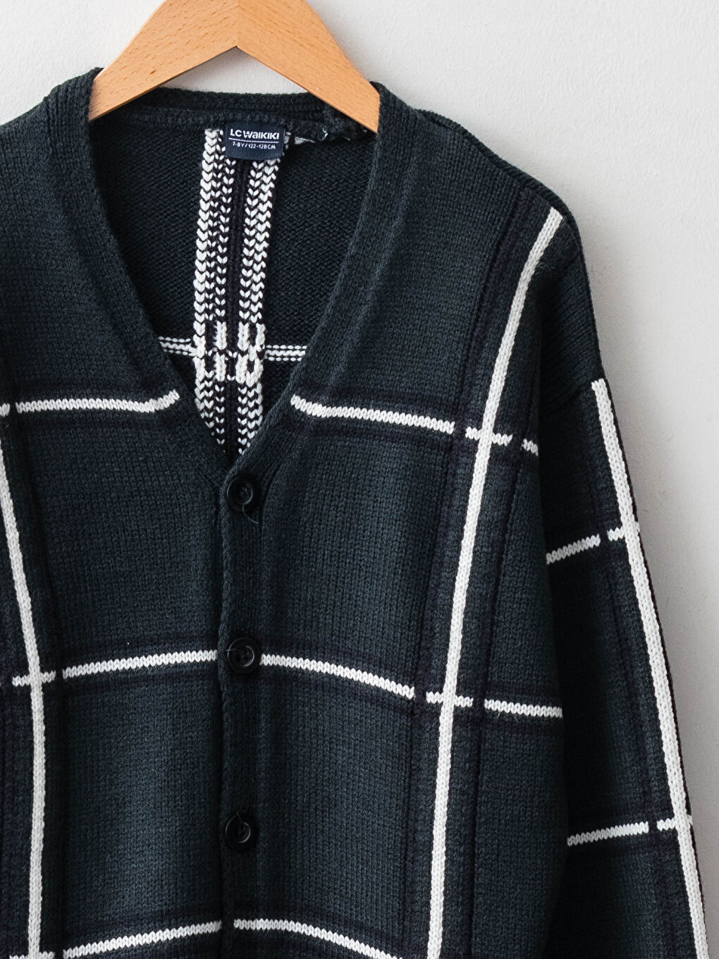 V-Neck Striped Long Sleeve Boy Knitwear Cardigan-2