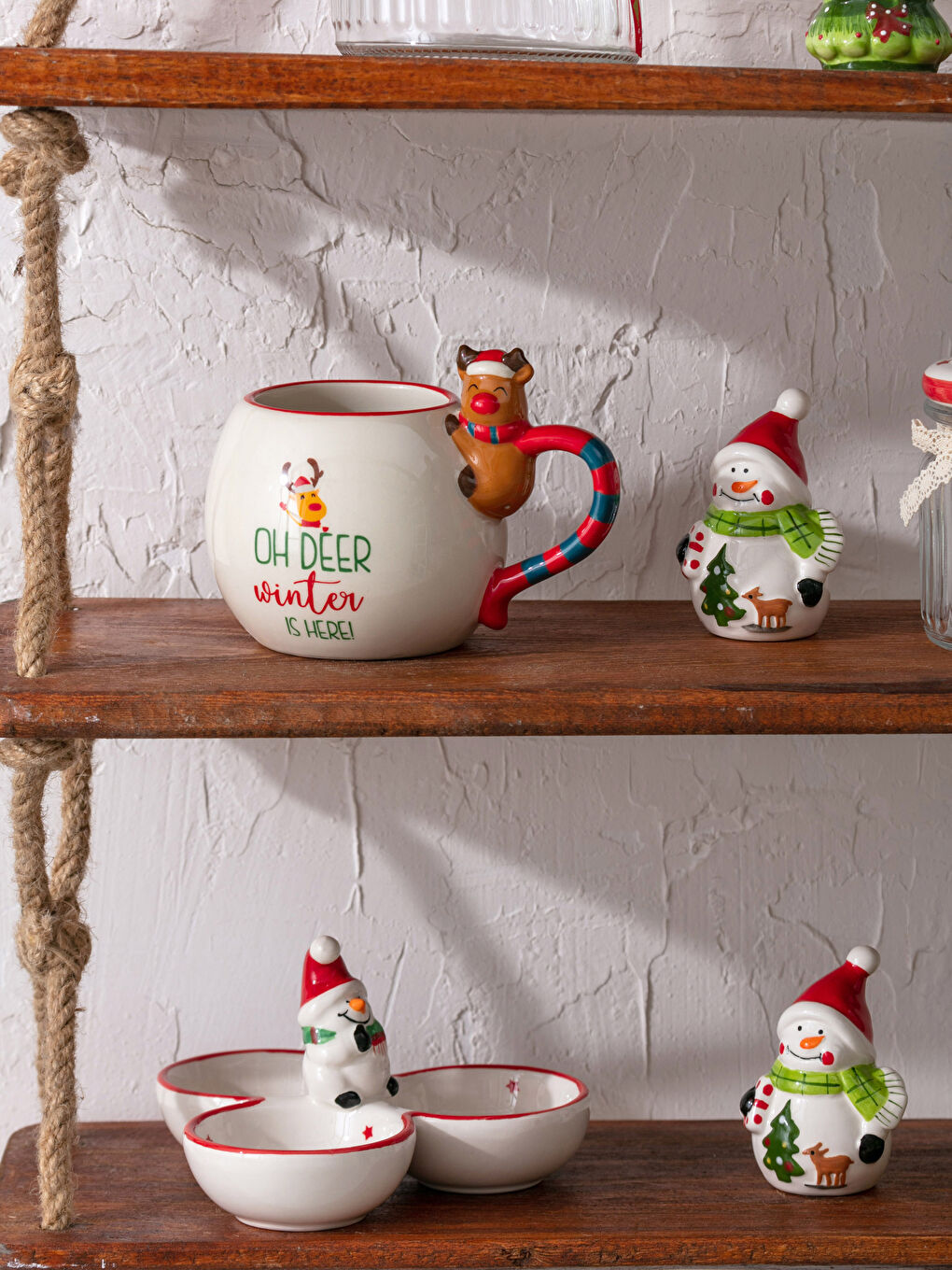 Christmas Themed Slogan Printed Ceramic Mug Cup 15x10x11 Cm-1