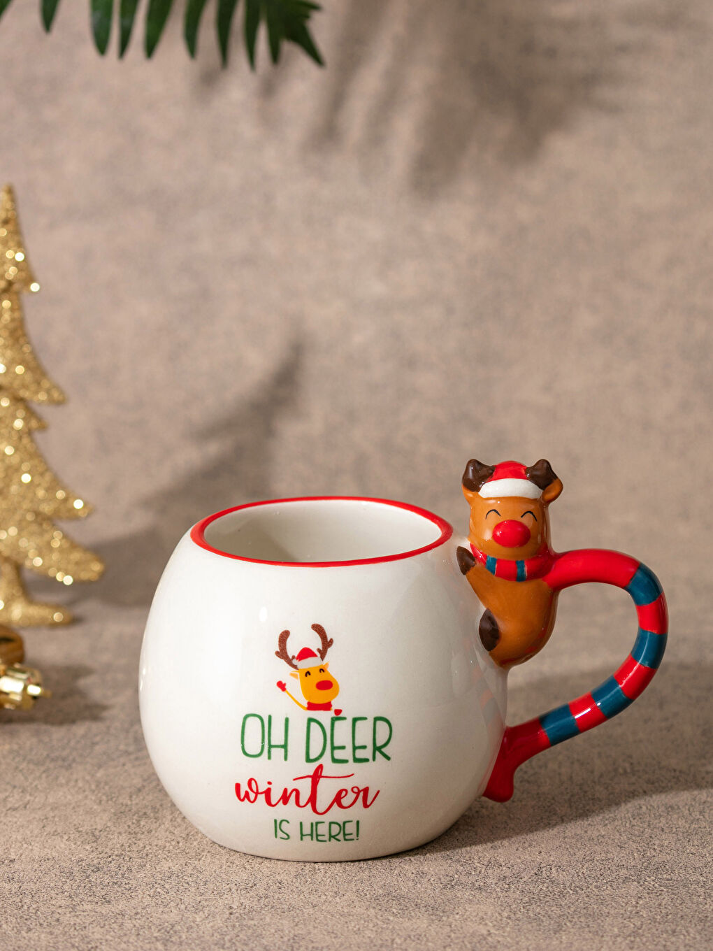 Christmas Themed Slogan Printed Ceramic Mug Cup 15x10x11 Cm