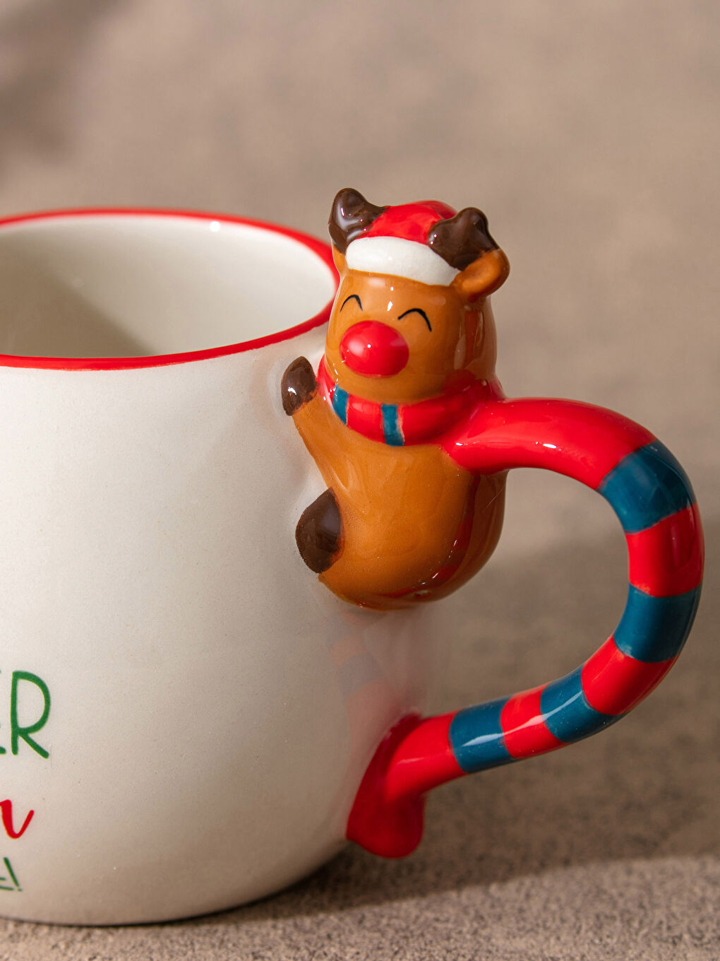 Christmas Themed Slogan Printed Ceramic Mug Cup 15x10x11 Cm-2