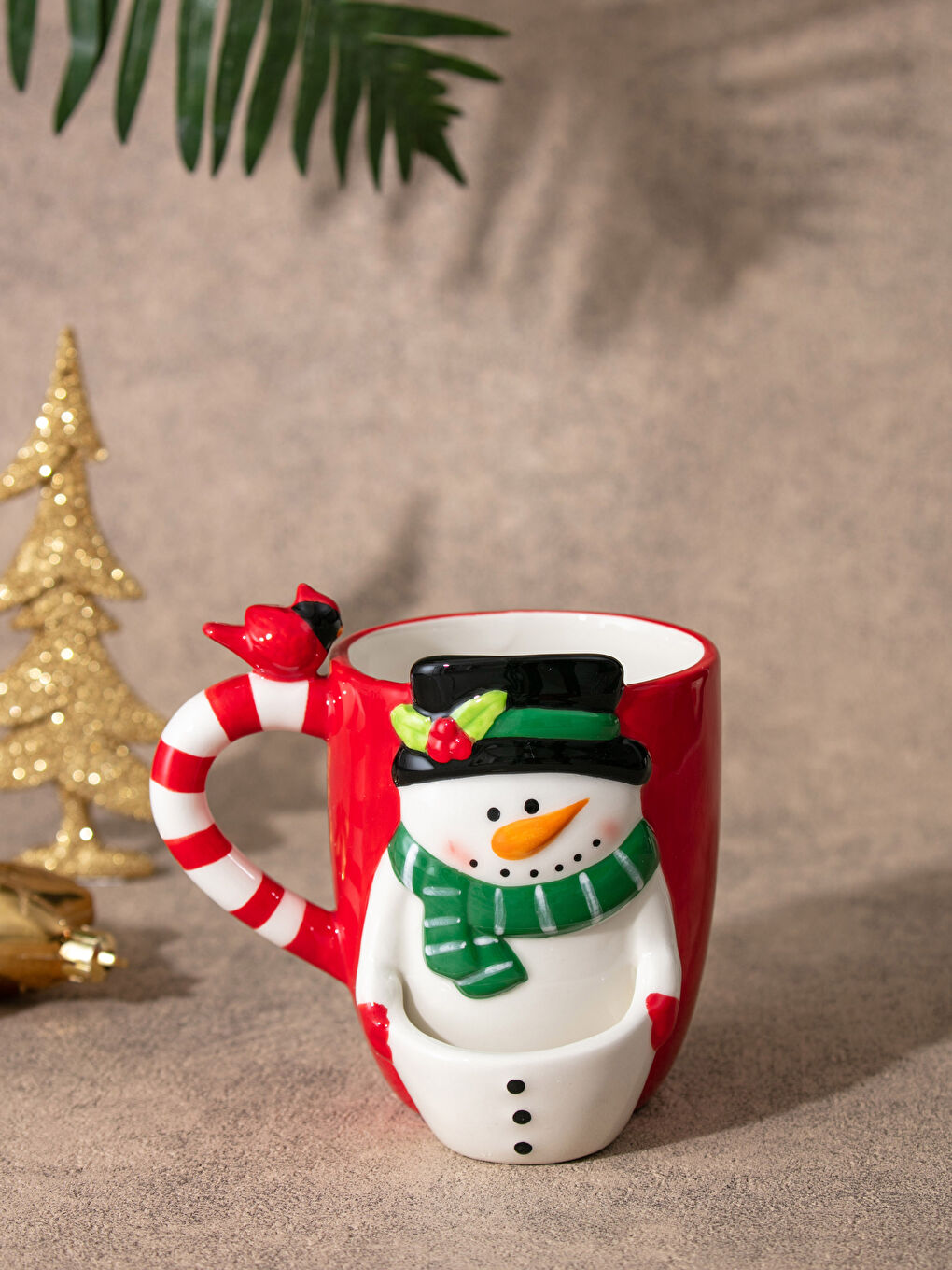 LCW HOME New Year Themed Cookie Pocket Ceramic Cup 13x11x12 Cm -W16948Z8-F9C