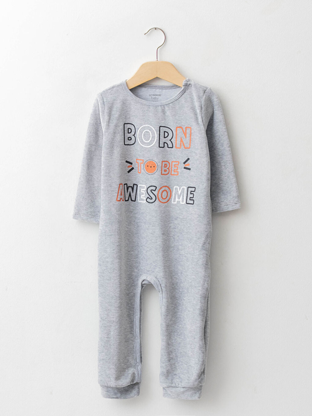 Crew Neck Long Sleeve Printed Velvet Baby Boy Rompers