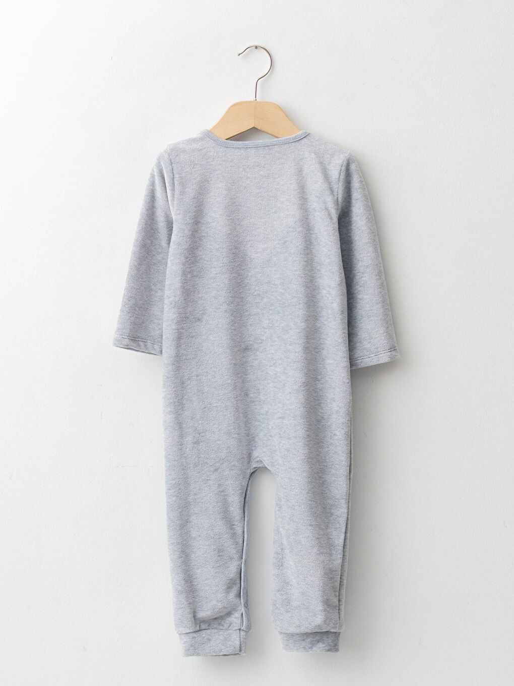 Crew Neck Long Sleeve Printed Velvet Baby Boy Rompers-1