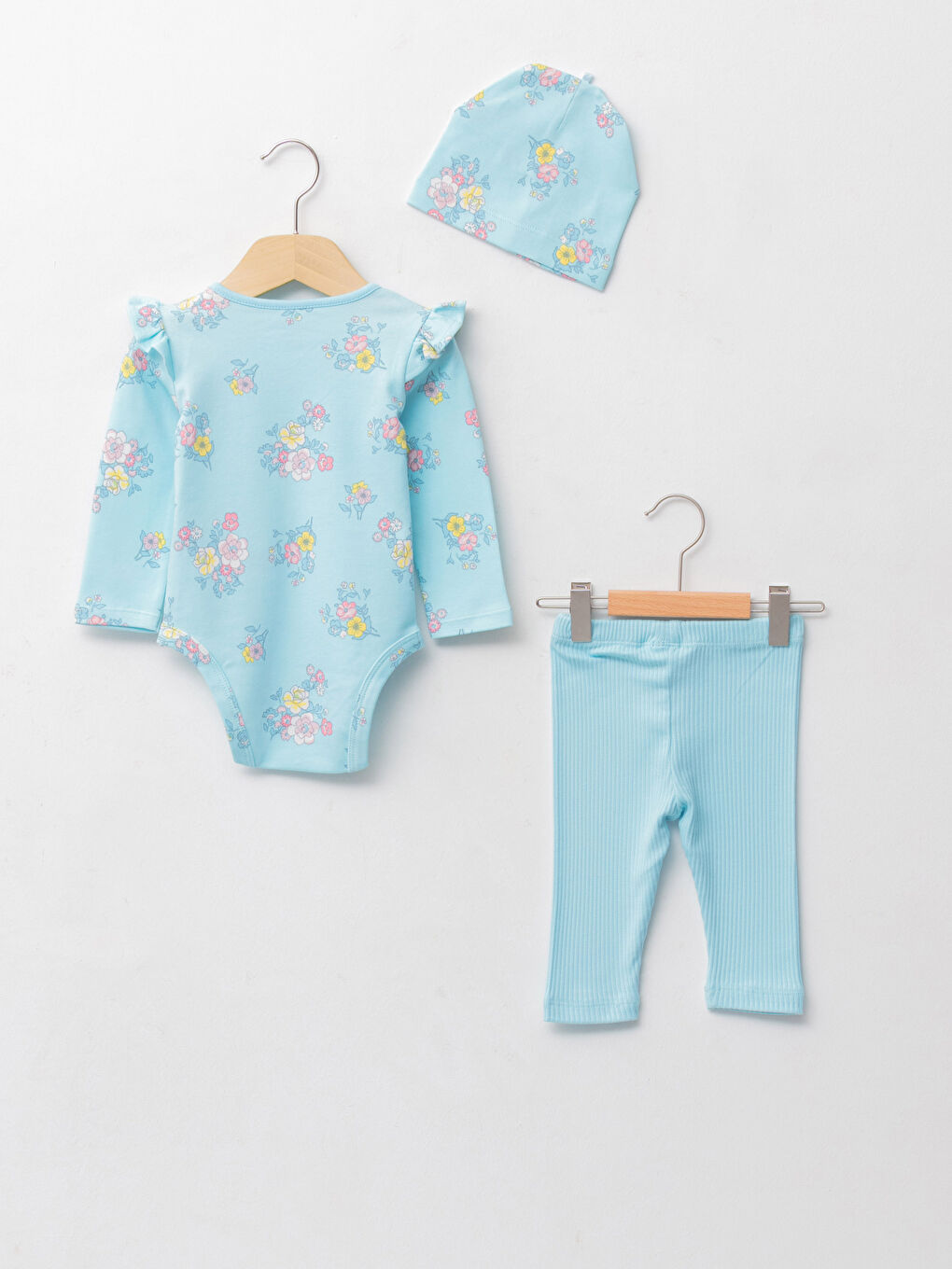 Crew Neck Long Sleeve Printed Baby Girl Suit 3-Piece-1