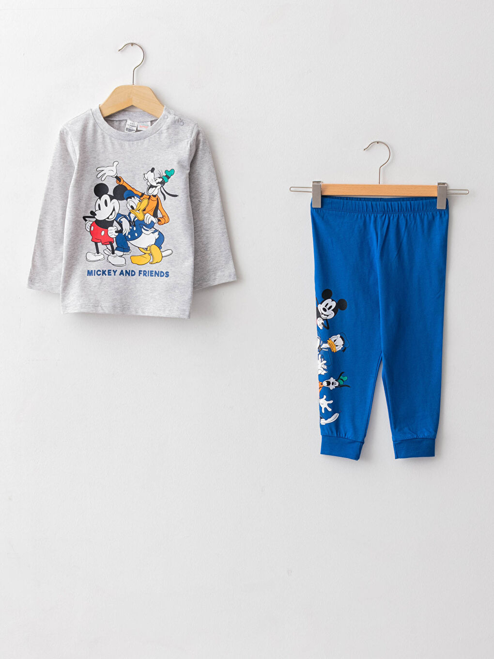 Ensemble de pyjama bébé garçon en coton imprimé Disney à manches longues col rond