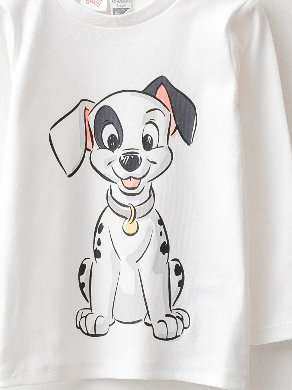 Crew Neck Long Sleeve 101 Dalmatians Printed Baby Boy Pajama Set-2