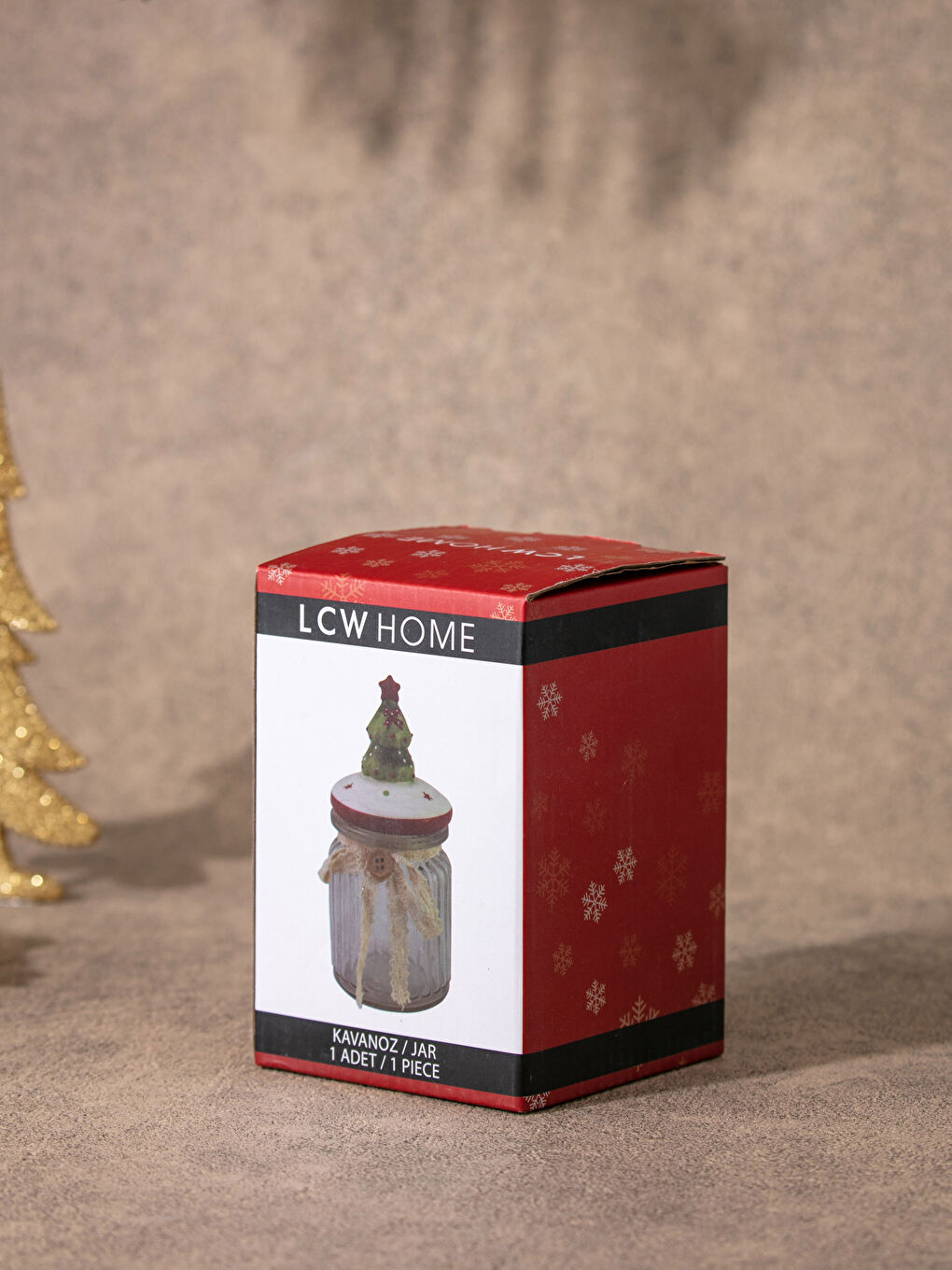 LCW HOME Yılbaşı Temalı Desenli Cam Kavanoz 230 ml -W17241Z8-F9C