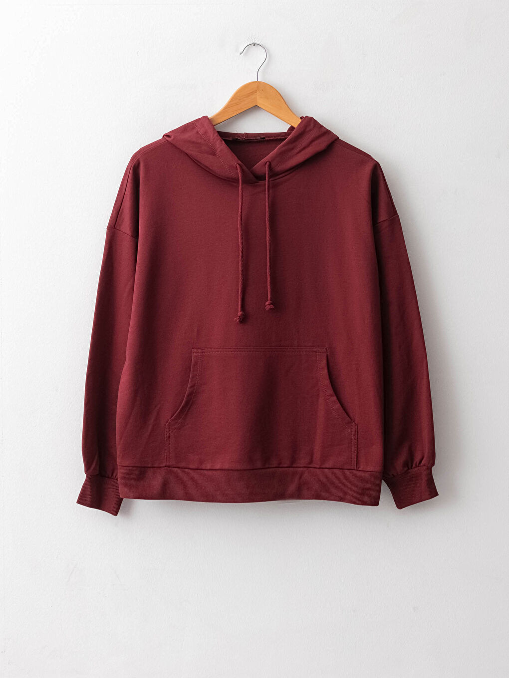 Hooded Collar Regular Long Sleeve Pocket Detailed Women's Sweatshirt-5