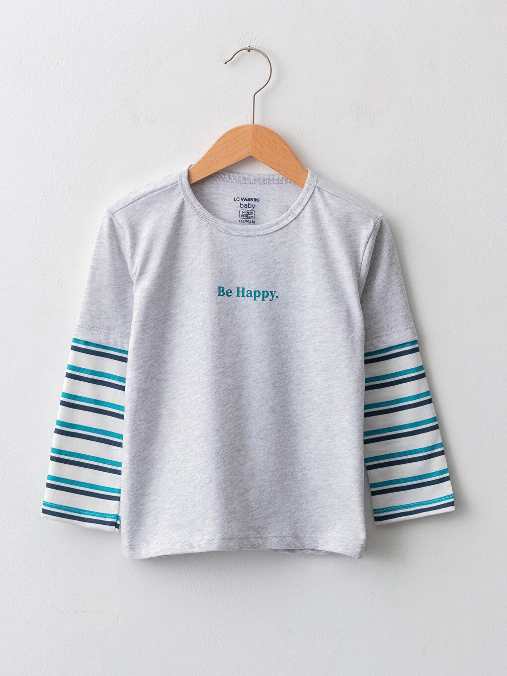 LCW baby Crew Neck Long Sleeve Printed Baby Boys' T-Shirt -W17348Z1-847