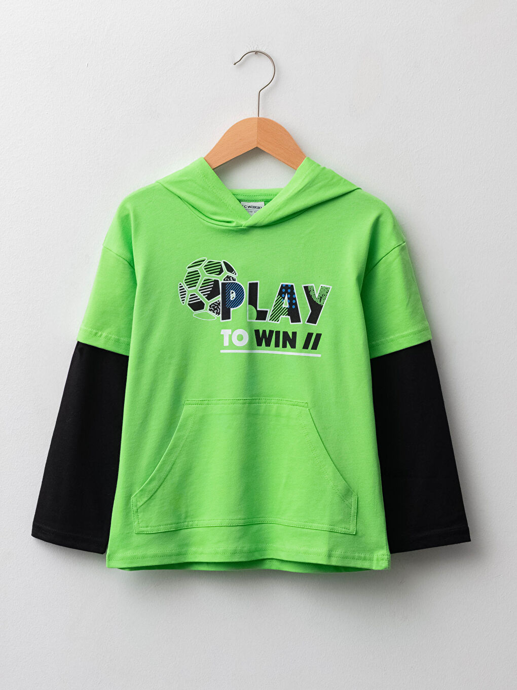 Hooded Printed Long Sleeve Boys' T-Shirt