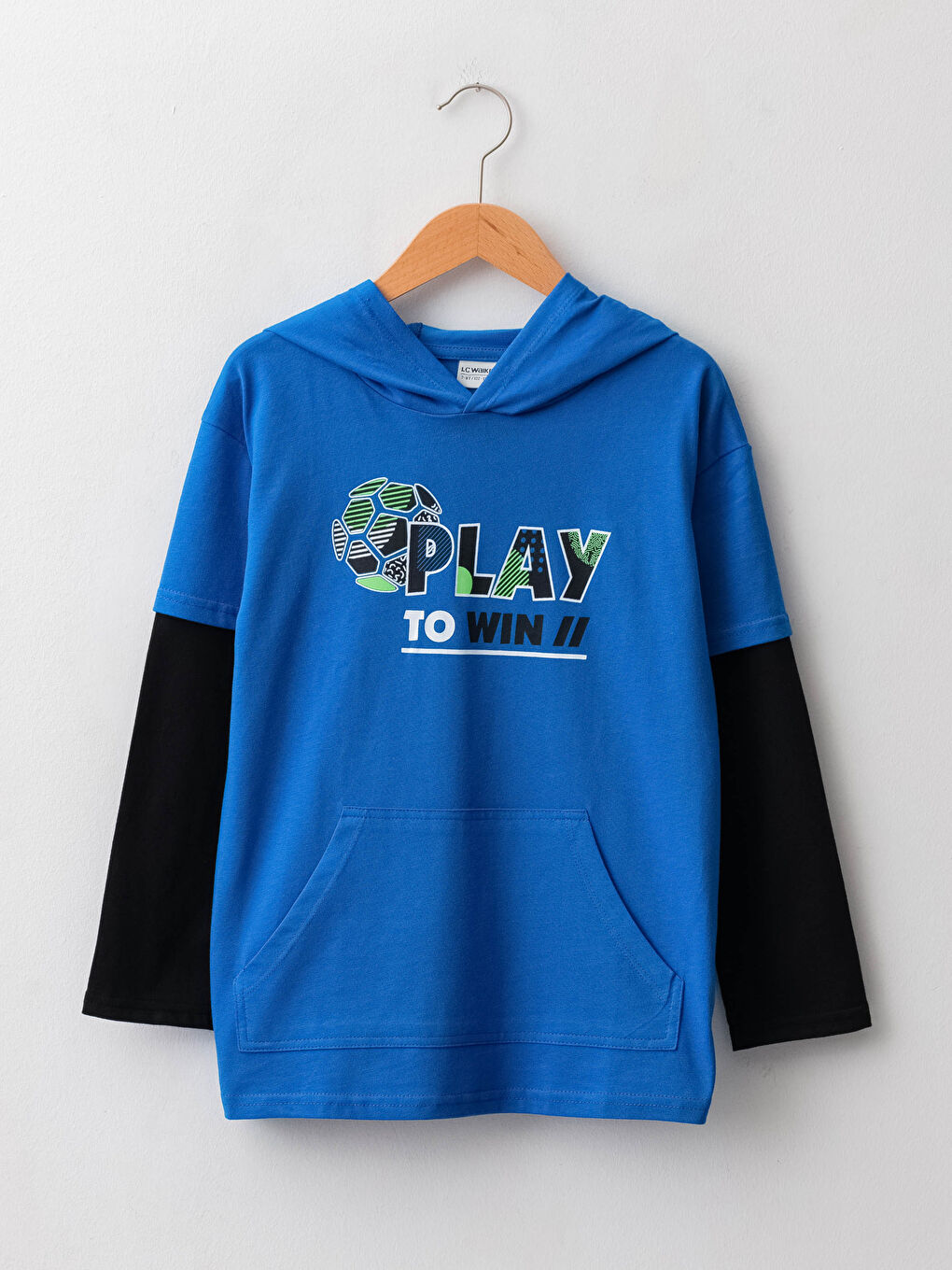 Hooded Printed Long Sleeve Boys' T-Shirt