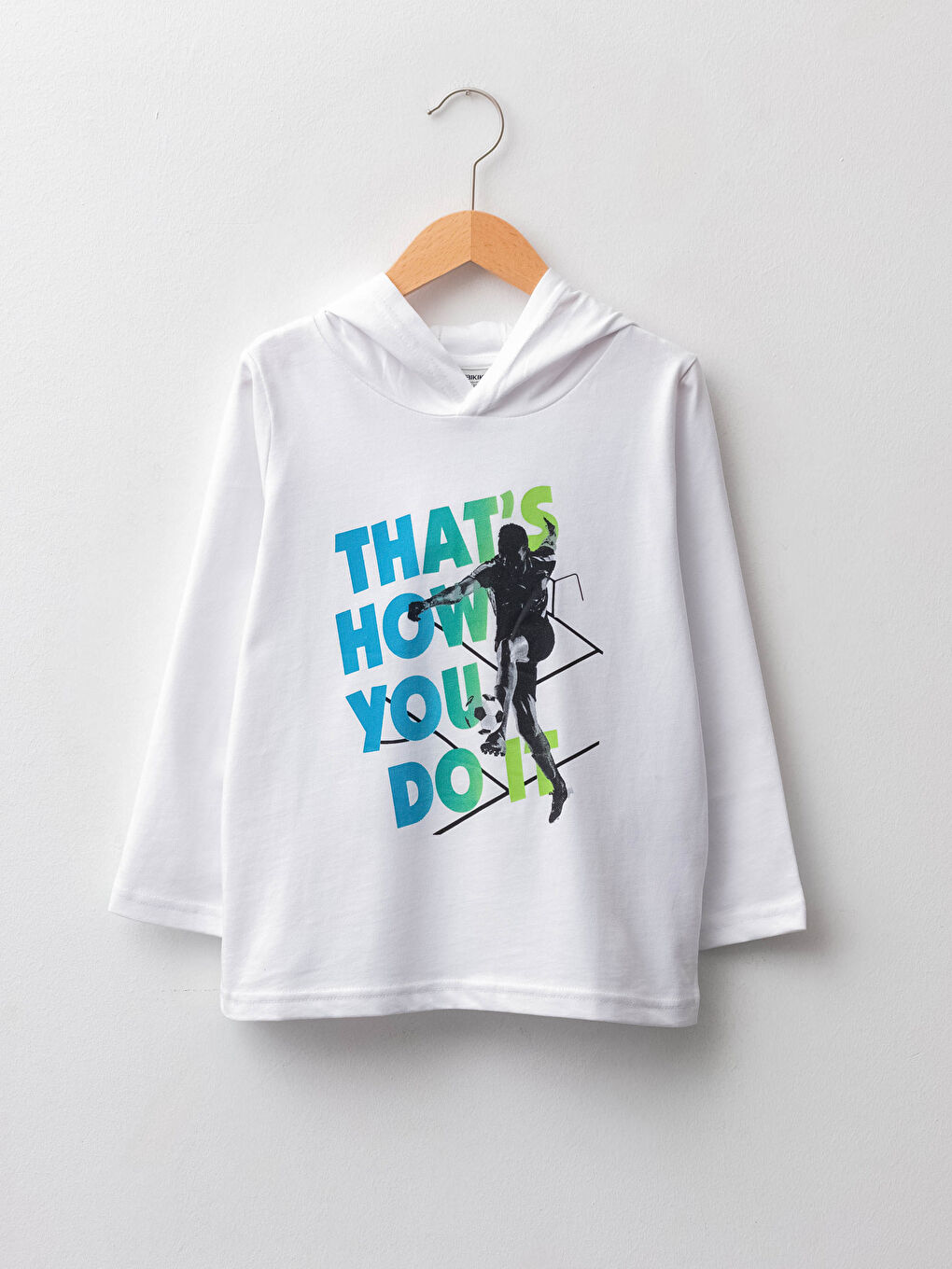 Hooded Printed Long Sleeve Boys' T-Shirt