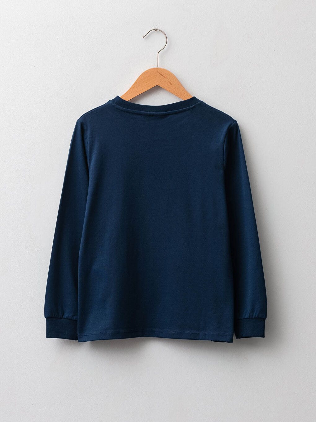 Lacivert Bisiklet Yaka Harry Potter Baskılı Çift Yönlü Payetli Uzun Kollu Erkek Çocuk Tişört-1