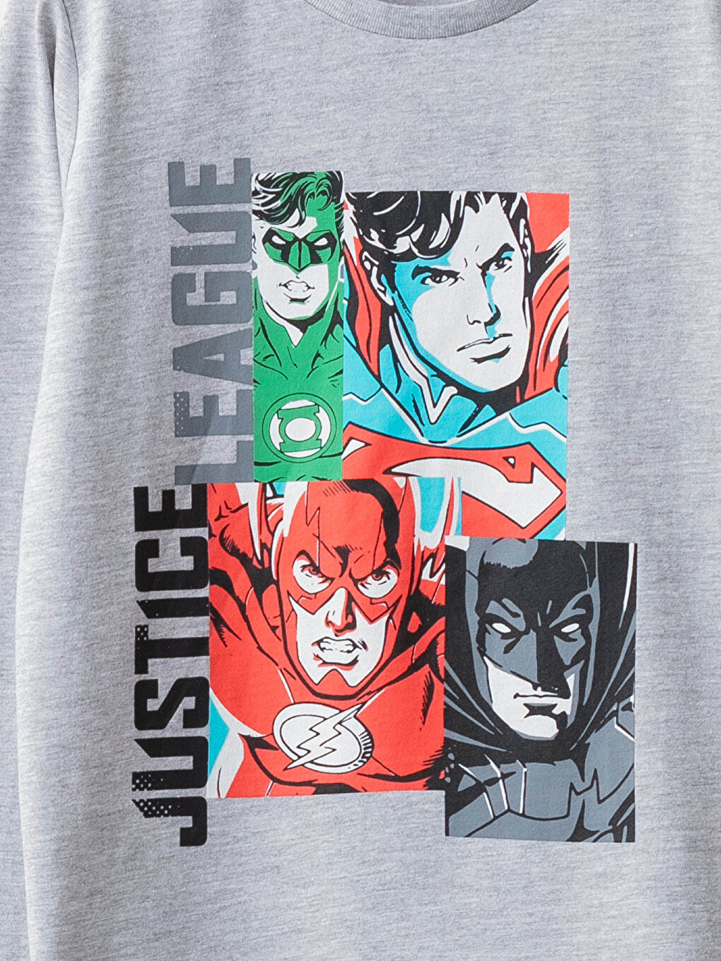 LCW Kids Rundhalsausschnitt Justice League Bedrucktes Langarm Jungen T-Shirt -W17503Z4-LAL