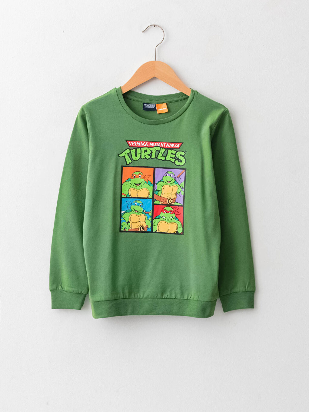 Crew Neck Ninja Turtles Printed Long Sleeve Boys T-Shirt