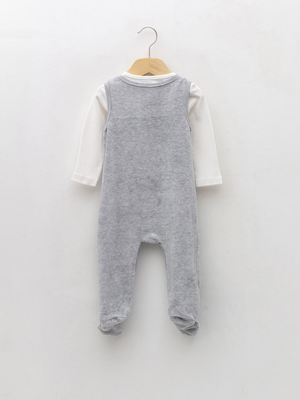 LCW baby Bisiklet Yaka Uzun Kollu Erkek Bebek Çıtçıtlı Body ve Tulum 2'li Takım -W17563Z1-847