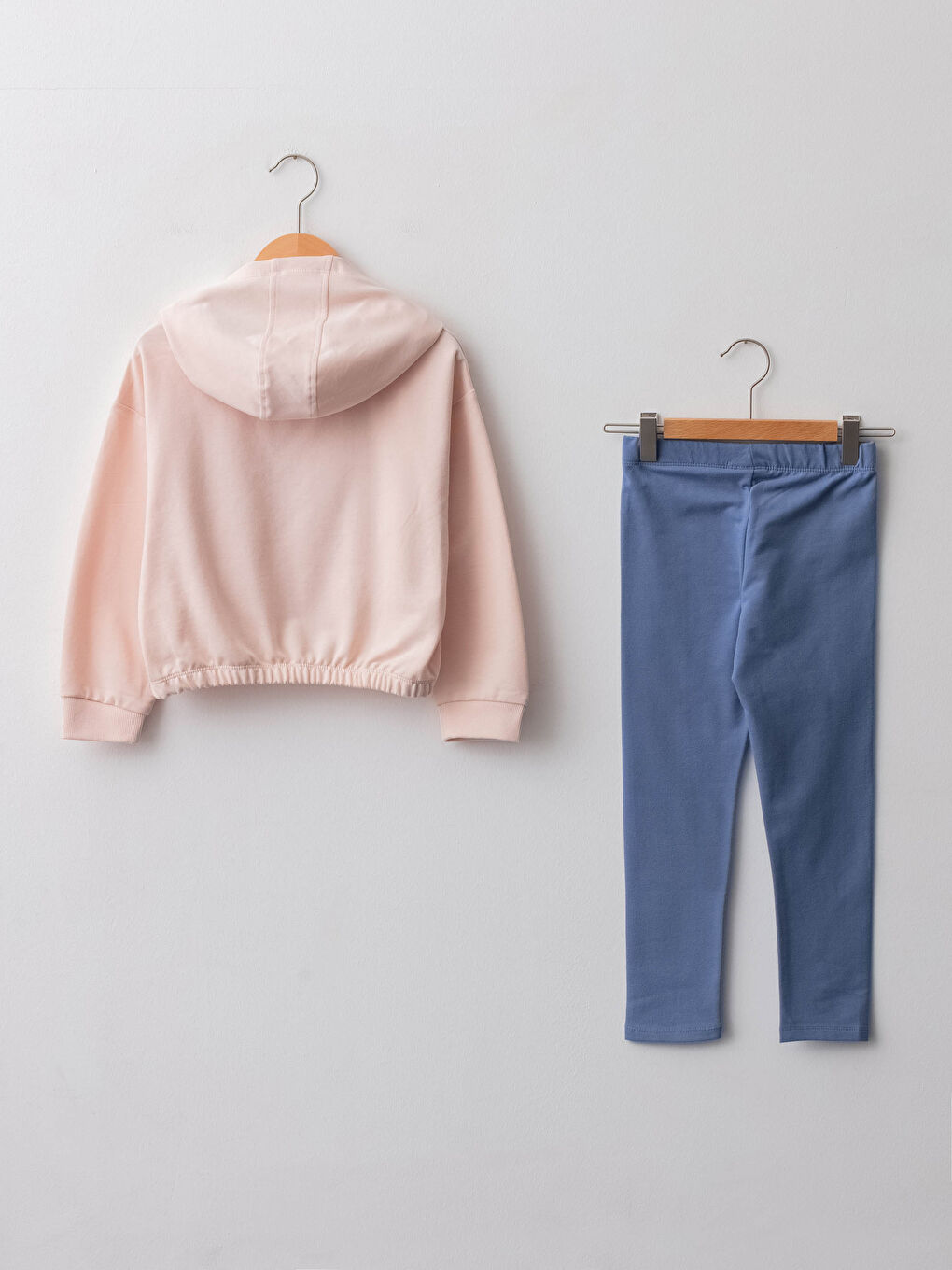Hooded Printed Long Sleeve Girl Sweatshirt and Tights-1