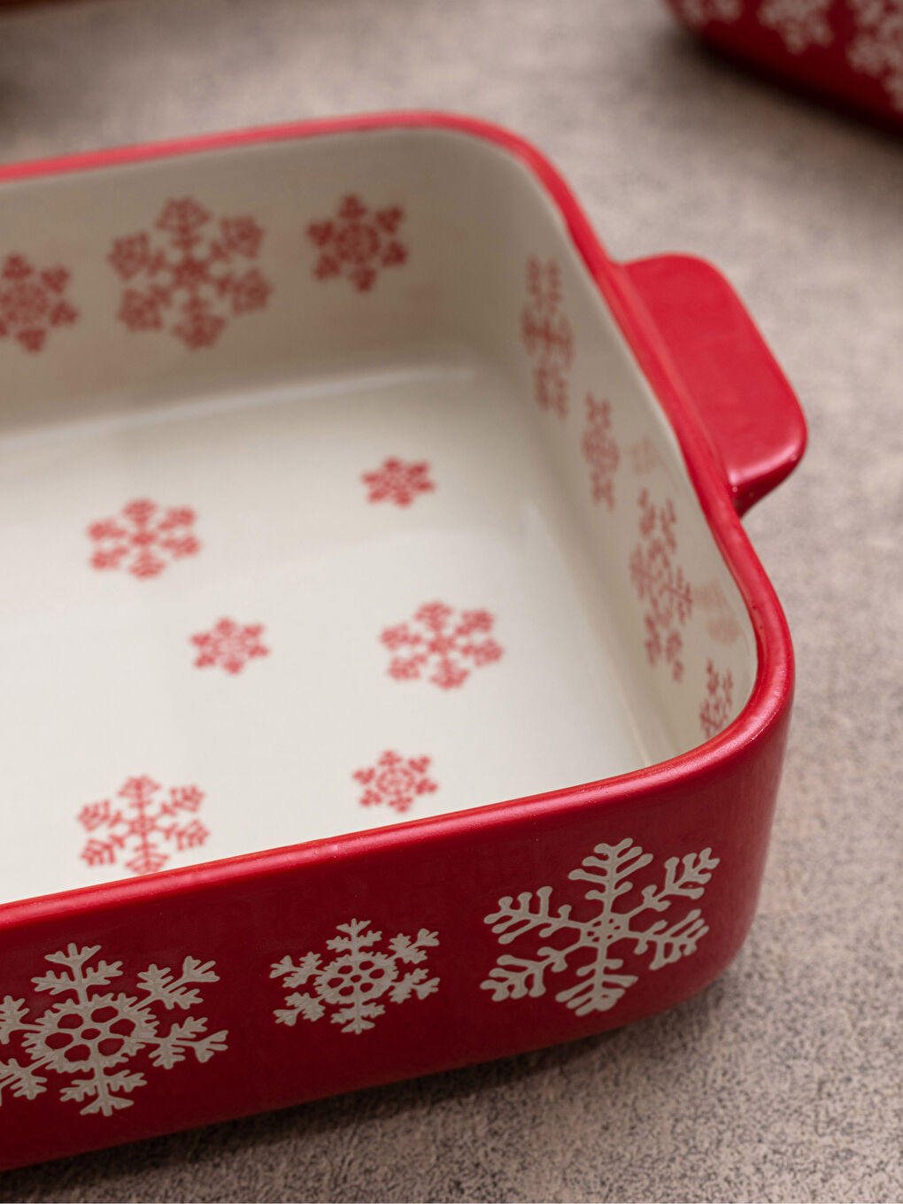 LCW HOME Weihnachtlicher Keramik-Ofentopf mit Muster 28x18x6 cm -W17670Z8-LTQ