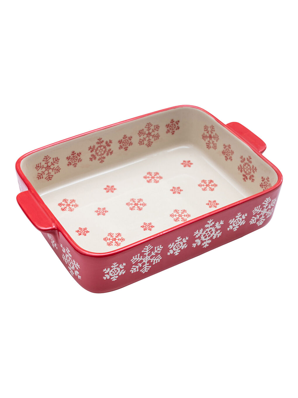 LCW HOME Weihnachtlicher Keramik-Ofentopf mit Muster 28x18x6 cm -W17670Z8-LTQ
