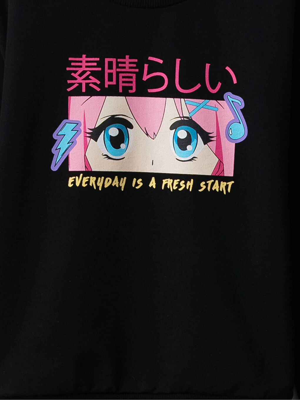 Қыздарға арналған дөңгелек жағалы принтті ұзын жеңді свитшот пен леггинс-2