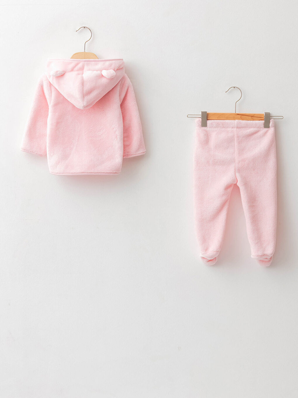 С капюшоном с длинным рукавом для малышки девочки на молнии толстовка и брюки комплект из 2 упаковок-1
