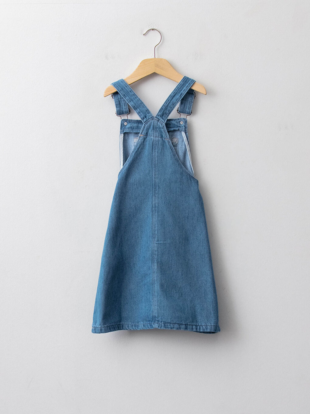 Basic Kız Çocuk Jean Salopet Elbise-1
