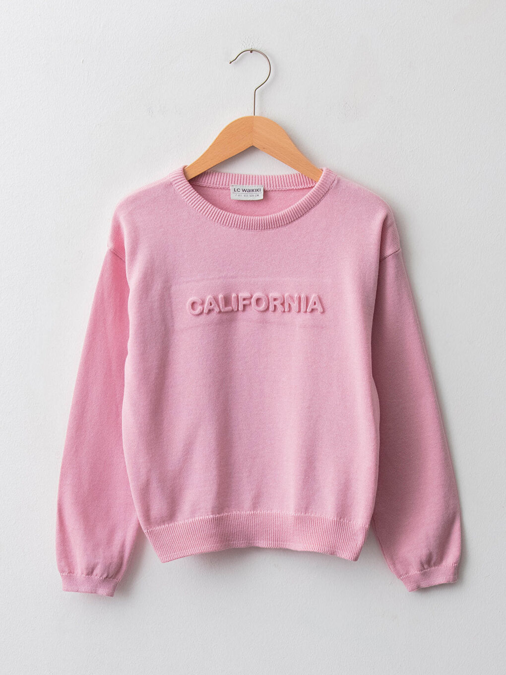 Crew Neck Patterned Long Sleeve Girls' Knitwear Sweater