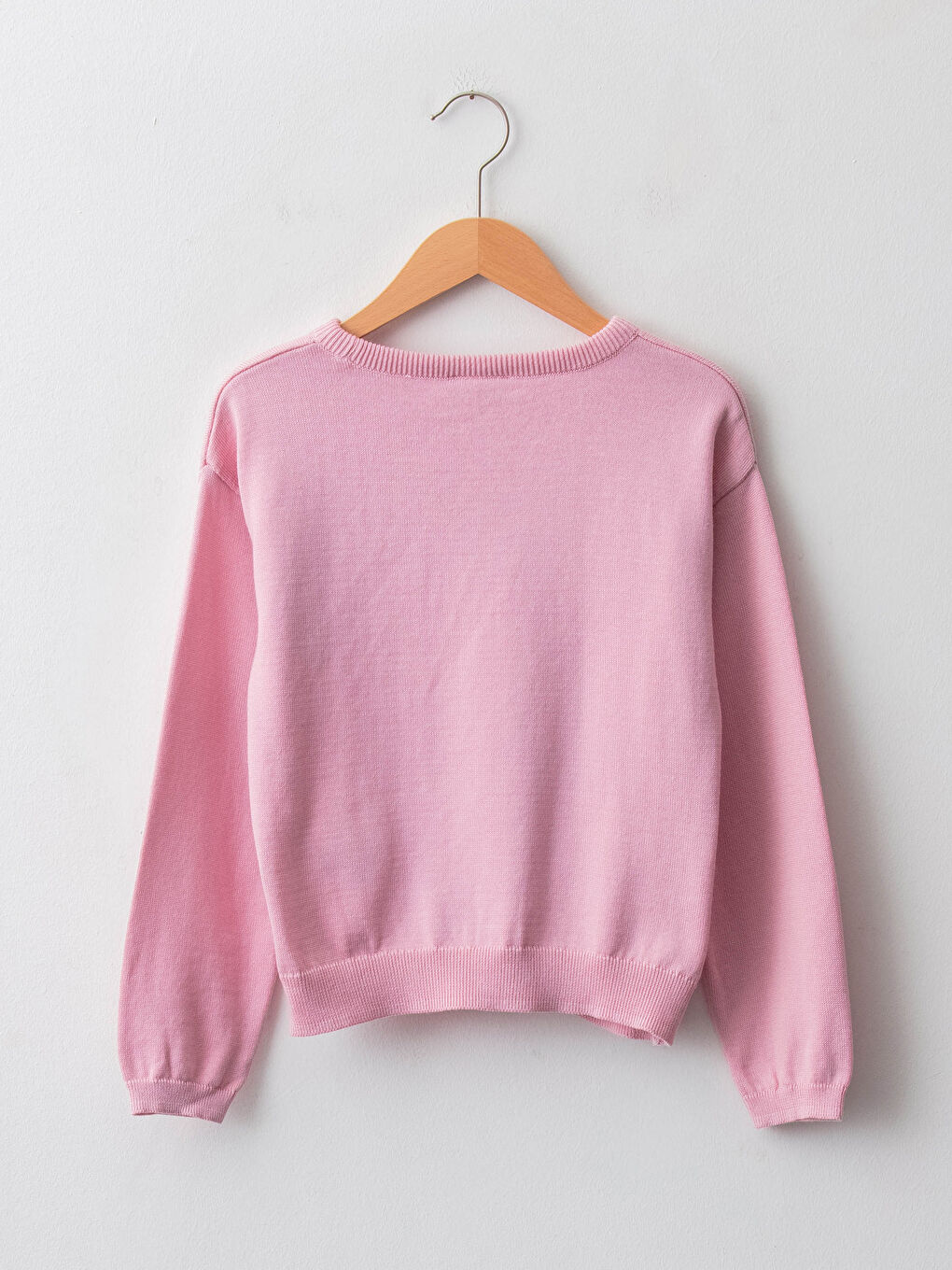 Crew Neck Patterned Long Sleeve Girls' Knitwear Sweater-1