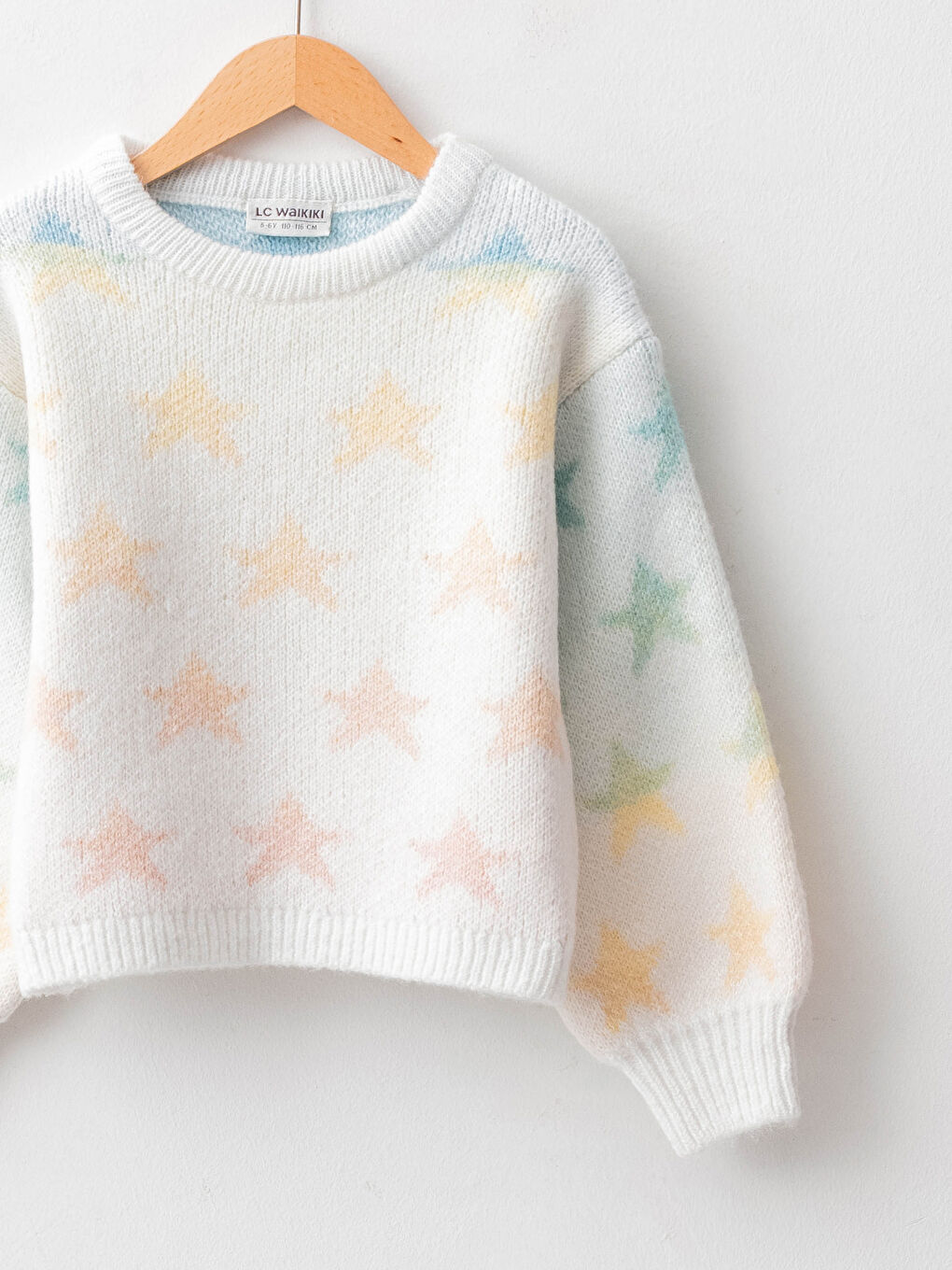 Pull-over Épais en Maille à Motif Col Rond Manches Longues pour Filles-2