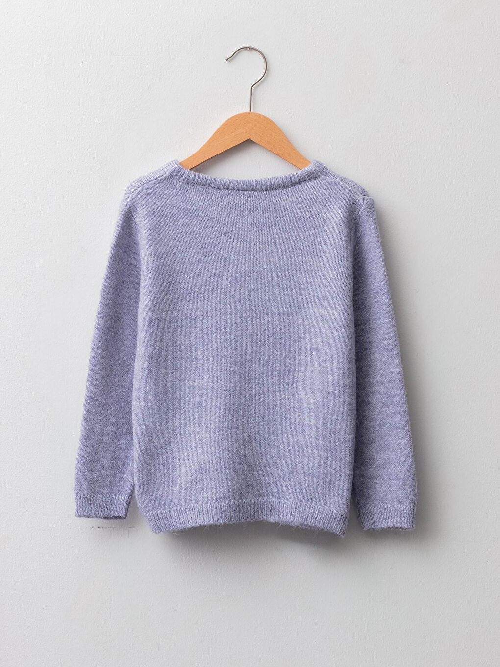 Crew Neck Patterned Long Sleeve Girls' Thick Knitwear Sweater-1