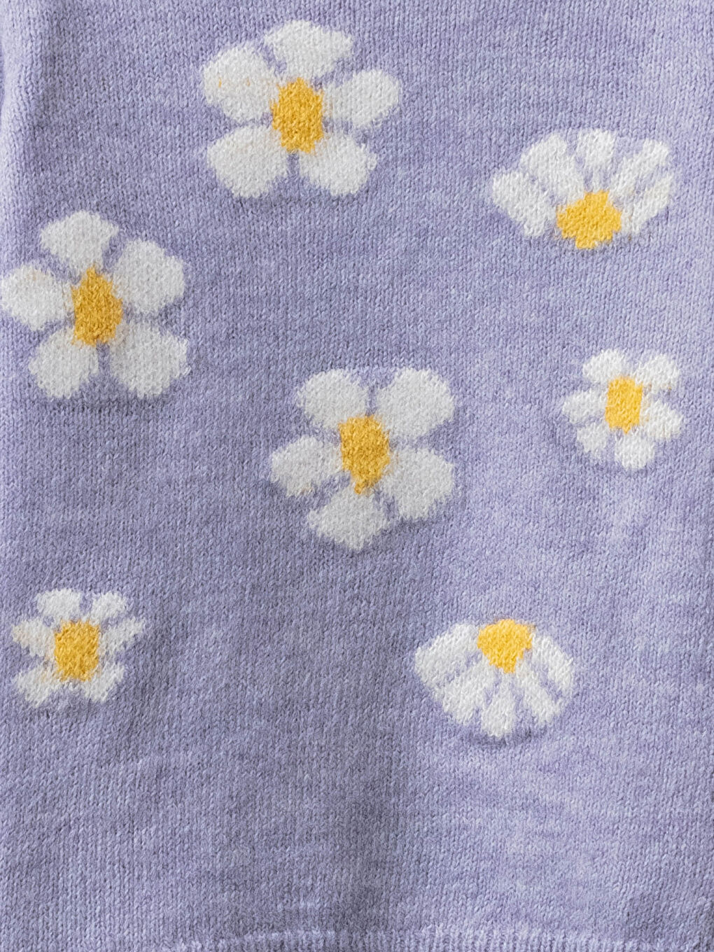 Crew Neck Patterned Long Sleeve Girls' Thick Knitwear Sweater-2