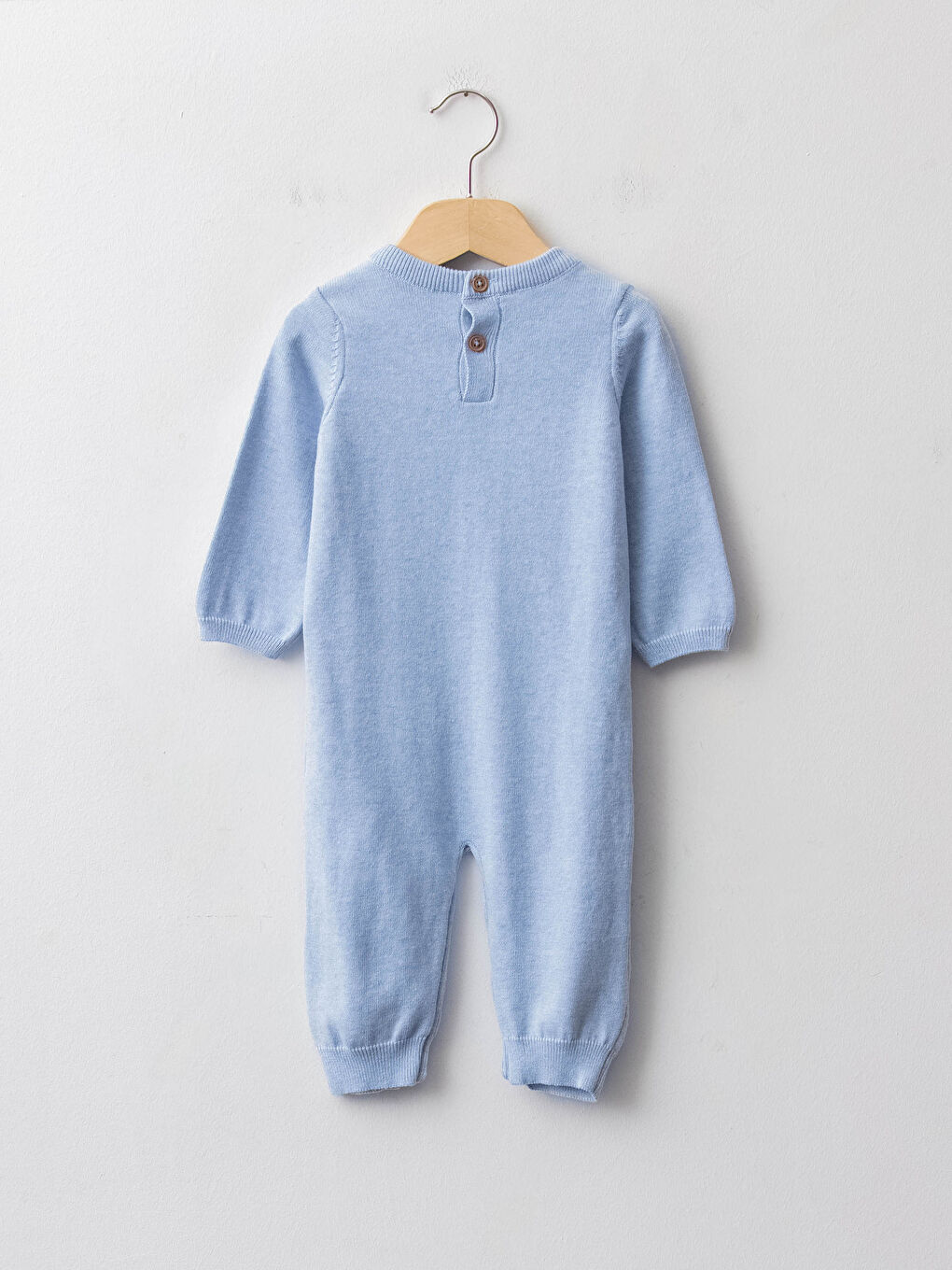 Crew Neck Long Sleeve Patterned Knitwear Jumpsuit-1