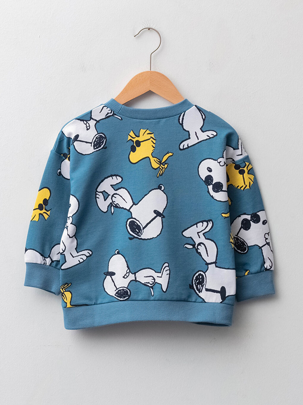 Beyaz Kapüşonlu Uzun Kollu Snoopy Baskılı Erkek Bebek Fermuarlı Sweatshirt-1