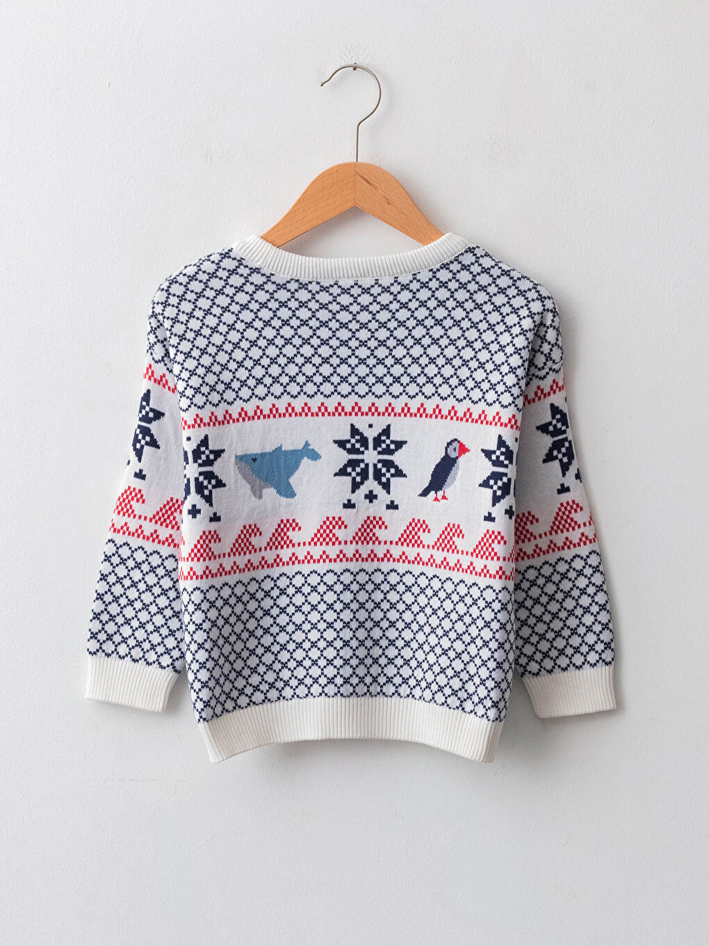 LCW baby Crew Neck Long Sleeve Patterned Baby Boy Tricot Sweater -W18149Z1-QVB