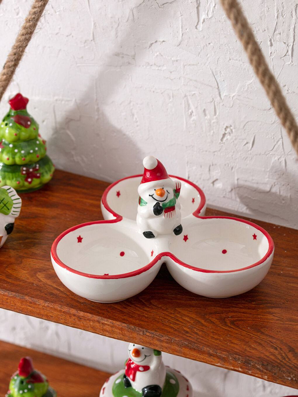 Weihnachtlich Gemusterter Keramischer Keksbehälter 15x15x9 Cm