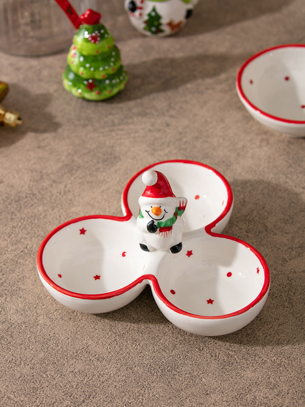 Weihnachtlich Gemusterter Keramischer Keksbehälter 15x15x9 Cm-1