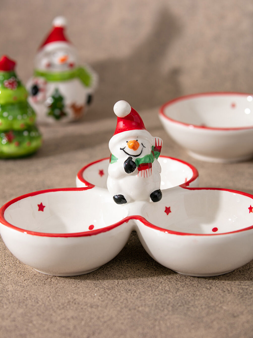 Weihnachtlich Gemusterter Keramischer Keksbehälter 15x15x9 Cm-2