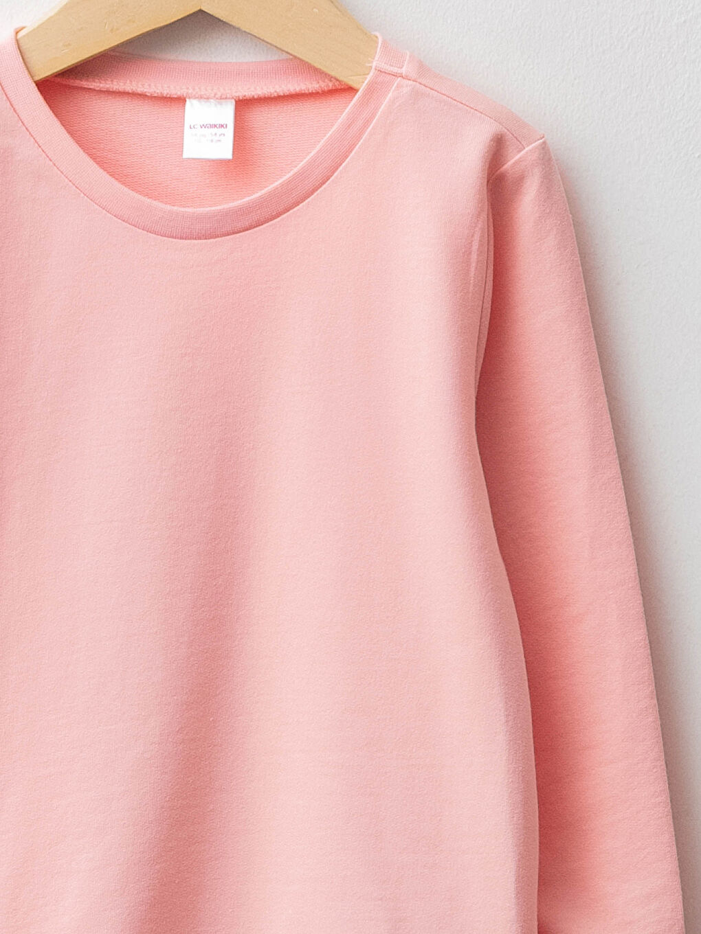 طقم بيجاما بناتي كم طويل أساسي برقبة دائرية-2